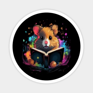 Hamster Reads Book Magnet